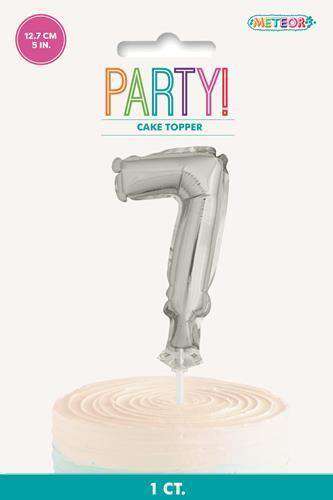 Mini Silver Foil Cake Topper Balloon - 7